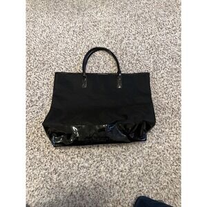 Burberry 2 Tone Black Canvas Tote Fragrance Bag One Spot Inside